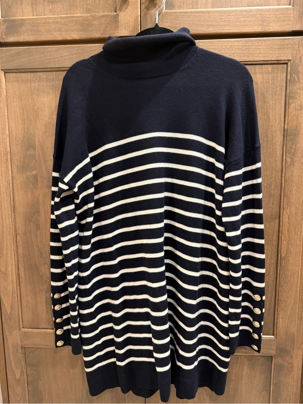 NWT SEZANE Striped Navy and White Turtleneck Sweater dress